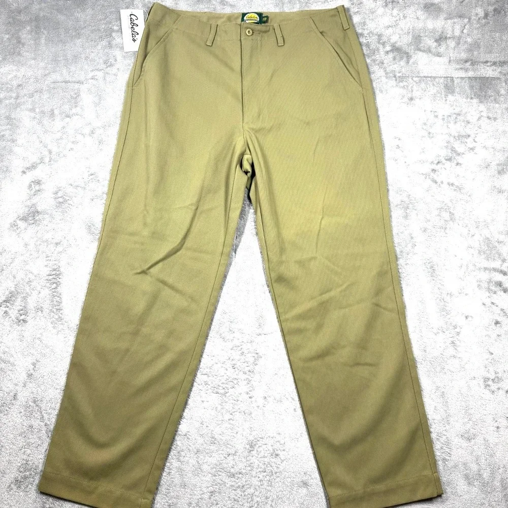 Cabela's Men's Khaki Nylon‎ Outdoor Hiking Pants 36x30 Lightweight